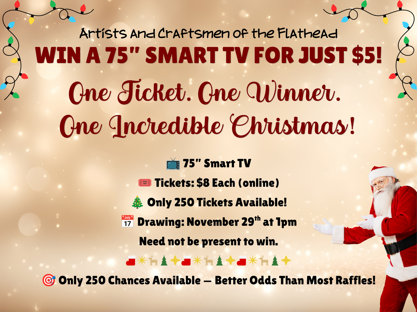 2026 Raffle Ticket - 75" Smart TV